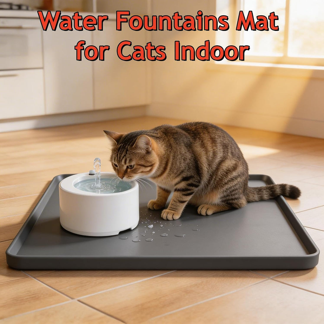 HiloFenar Silicone Square Mat 16x16 for Water Bowl