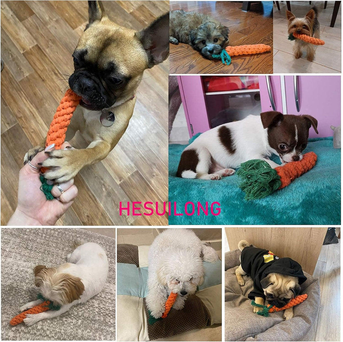 HESUILONG Dog Toys 3 PCS Puppy Teething Chew Toys,Dog Rope Toys,Cat