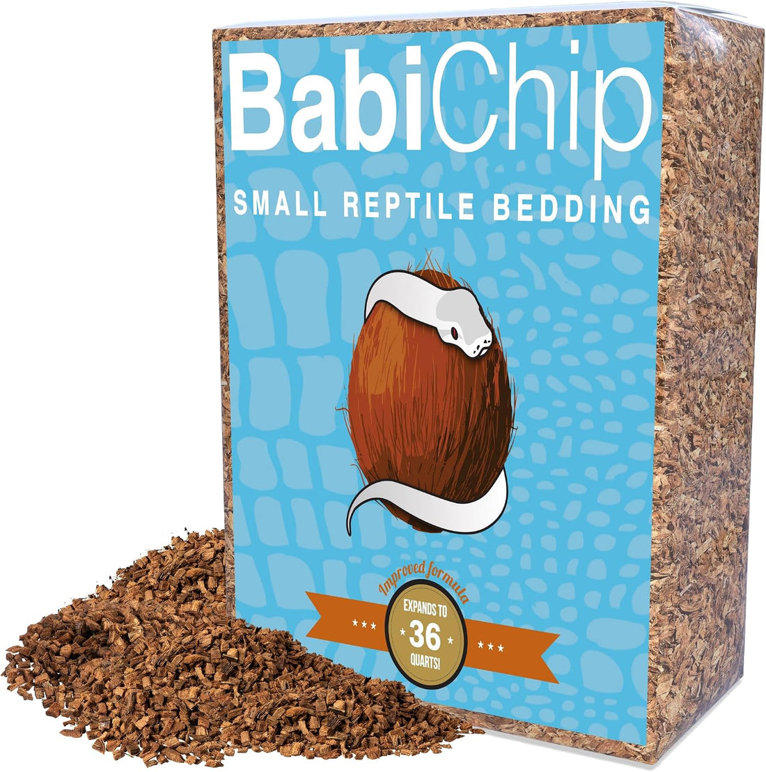BabiChip Coconut Chip Substrate for Reptiles 12 Quart Loose Small