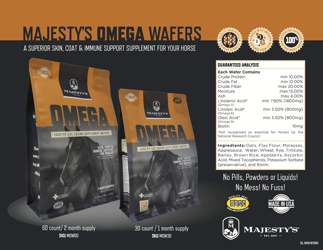 Majesty's Omega Wafers - Superior Horse / Equine Skin, Coat