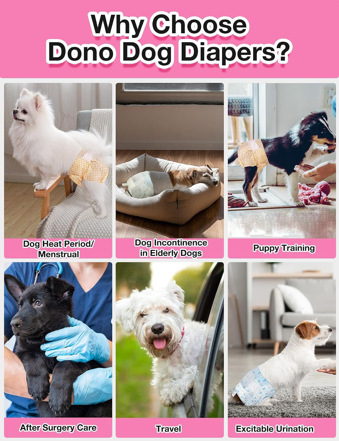 Dono Dog Diapers Female - 60 Pcs