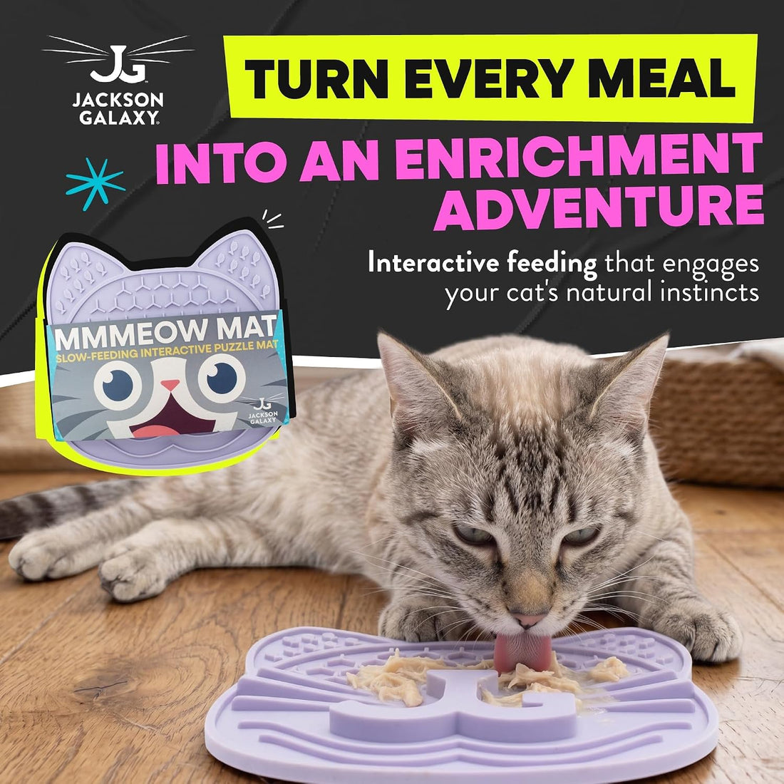 Jackson Galaxy Mmmeow Mat - Slow Feeding Interactive Puzzle Mat