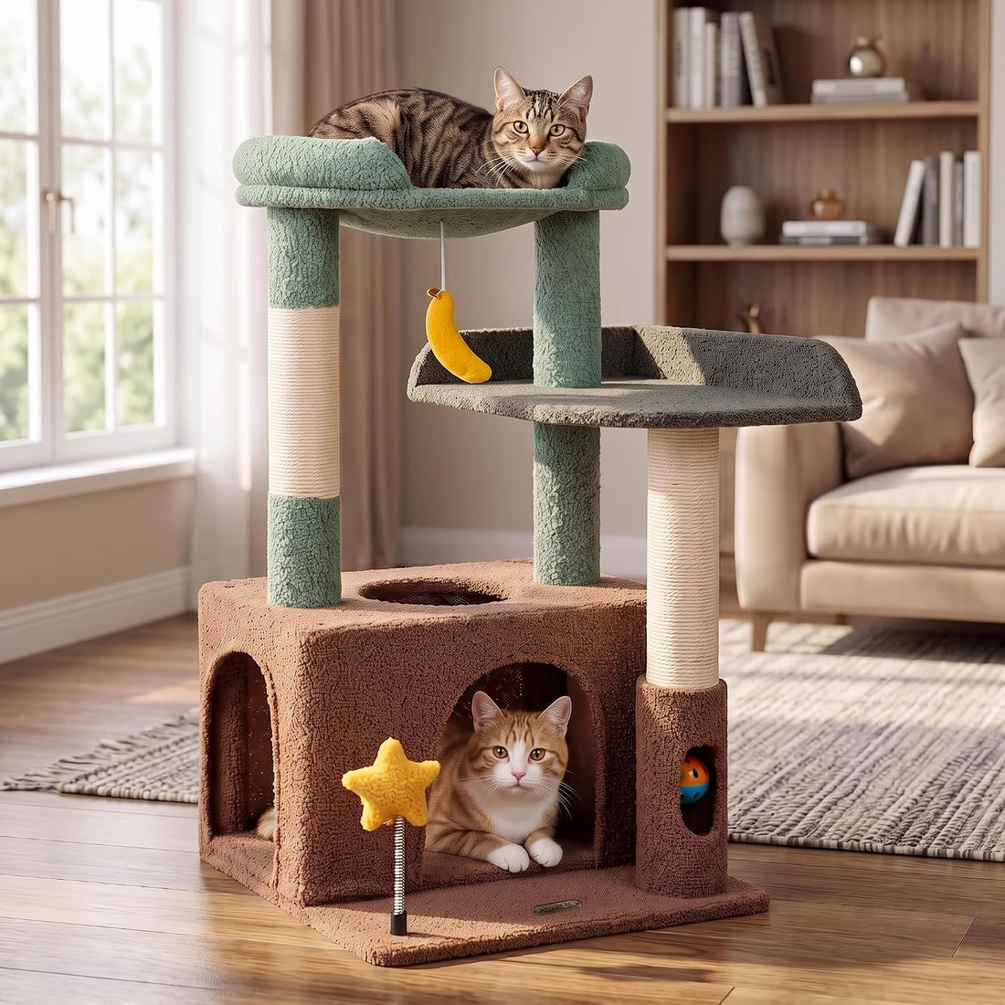 Small Cat Tree for Kittens, 30" Compact Cat Tower with Wide Base