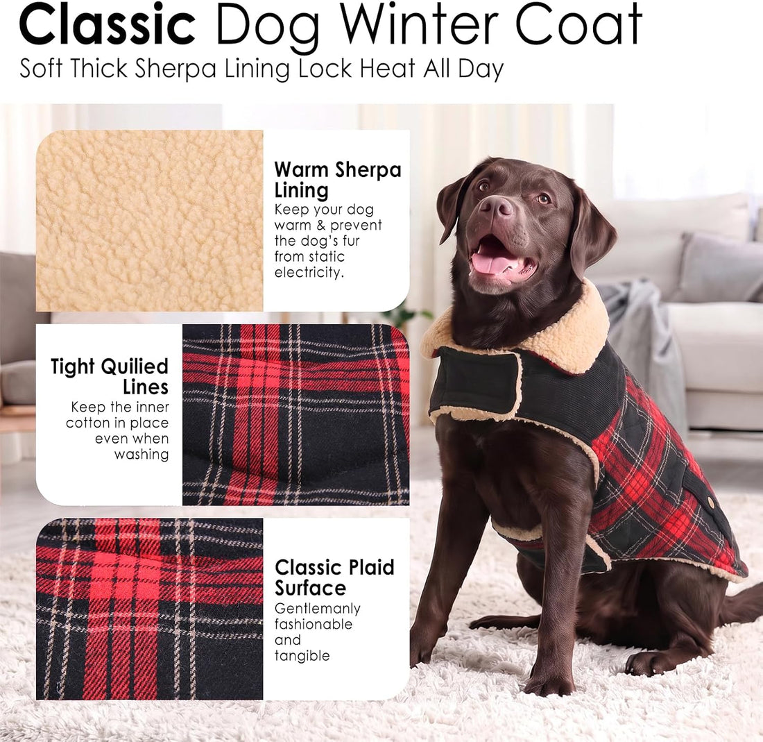 Extra-Small Dog Winter Coat, Puppy Plaid Warm Puffer Jacket