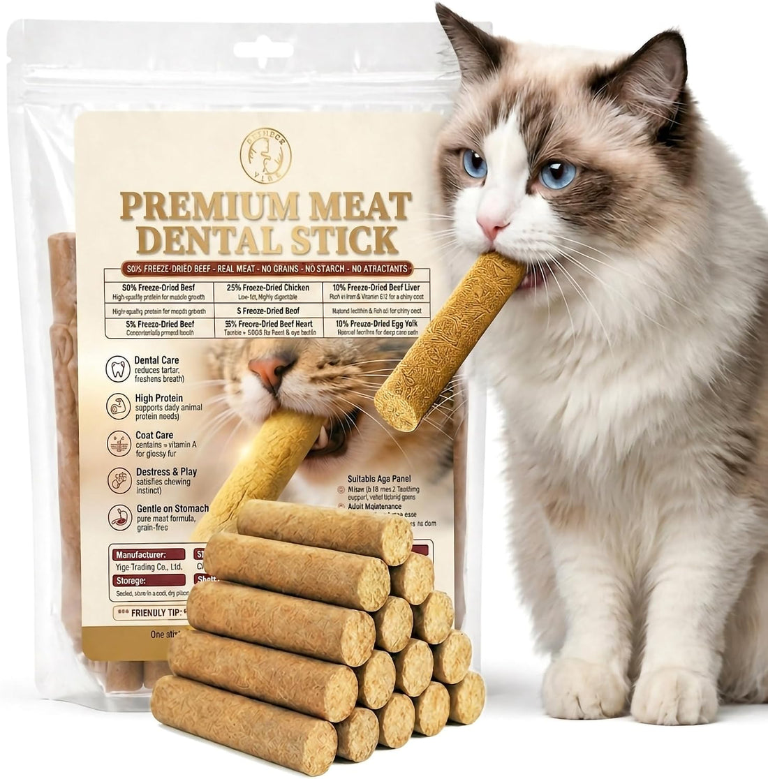 Cat Chew Toys Silvervine Sticks Dental Treat Feather 7Pack Indoor