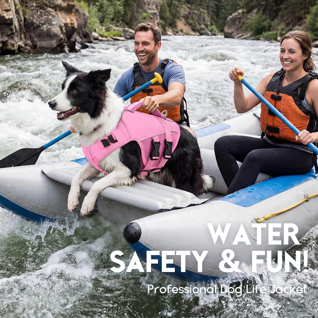 ASENKU Dog Life Jacket, High Floatation Dog Swimming Vest with Rescue