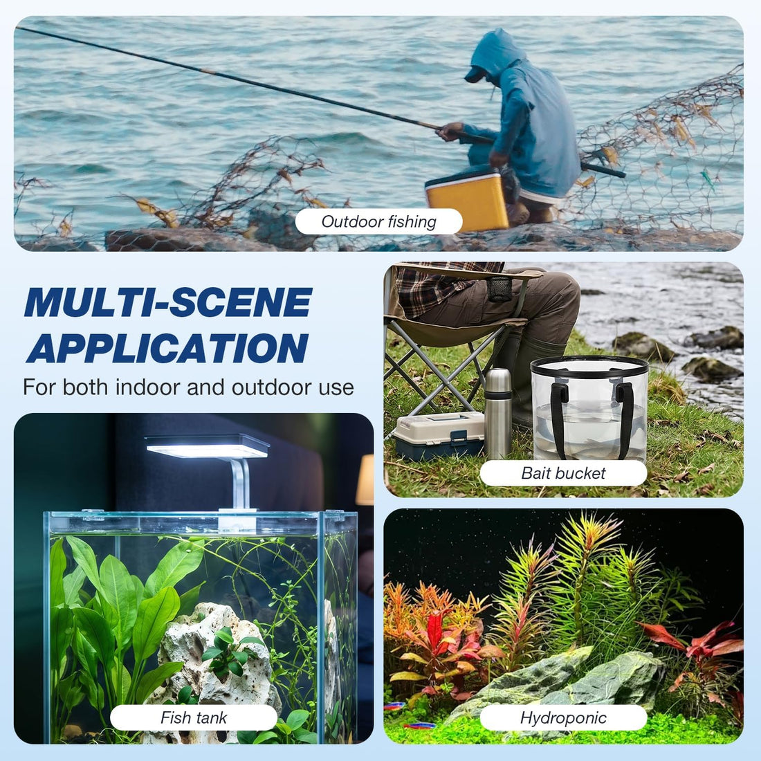 Ghosthorn Waterproof Mini Aquarium Air Pump Rechargeable Aerator