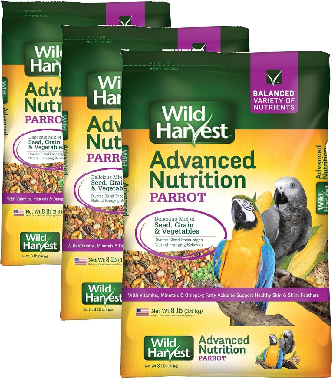 Wild Harvest Advanced Nutrition Parrot Food, 8 lbs
