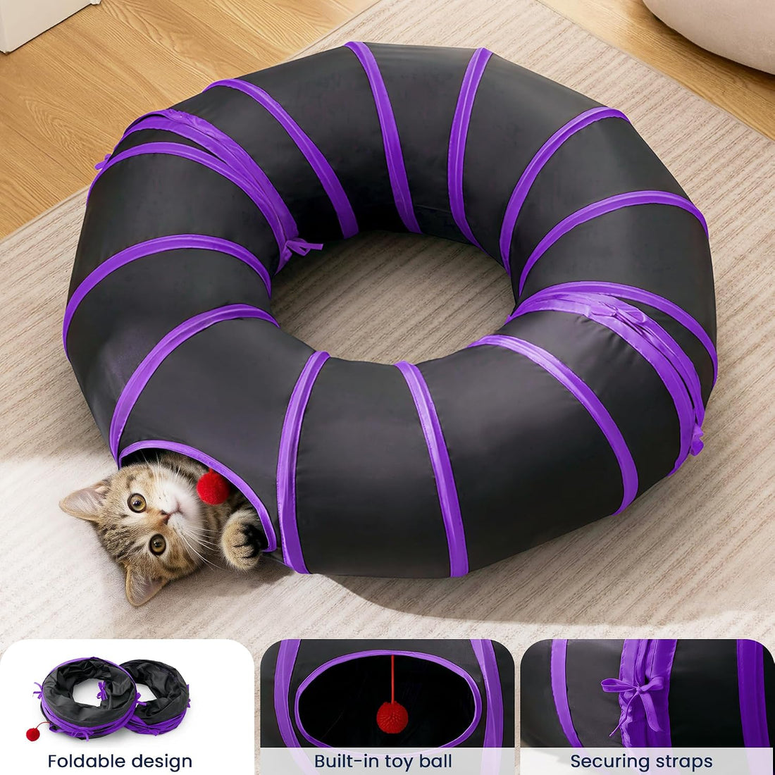 Love's cabin Round Cat Tunnel for Indoor Cats