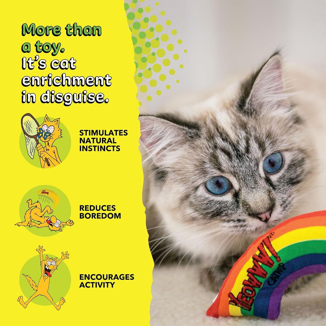 Yeowww! Catnip Rainbow Toy for Cats - Colorful Arch Shape