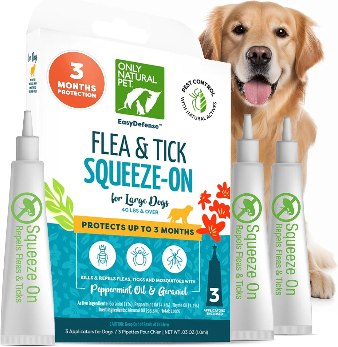 Only Natural Pet EasyDefense Flea & Tick Prevention for Medium Breed