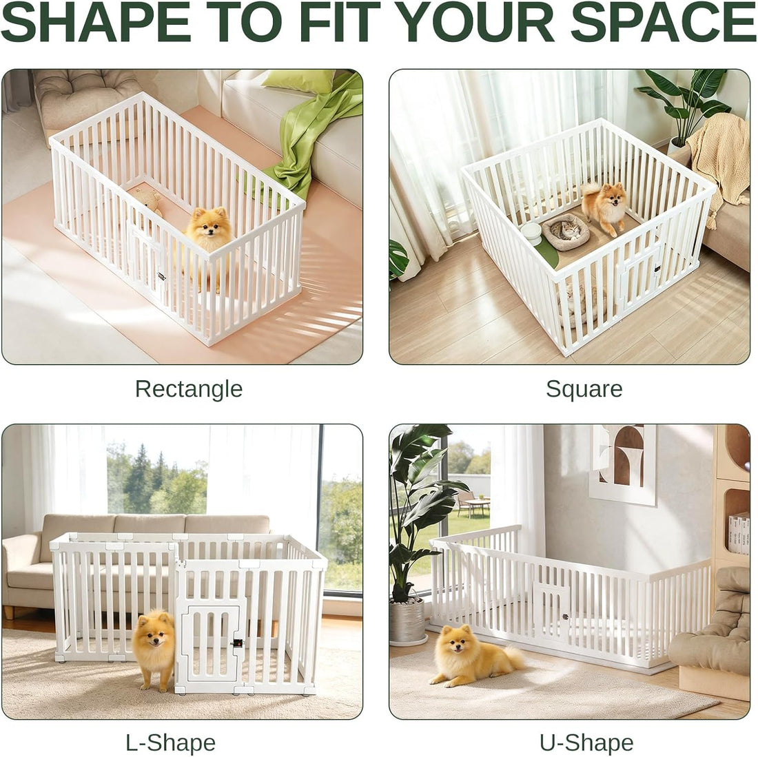 Dog Playpen with Locking Door, 25.6" H, 12-Panels