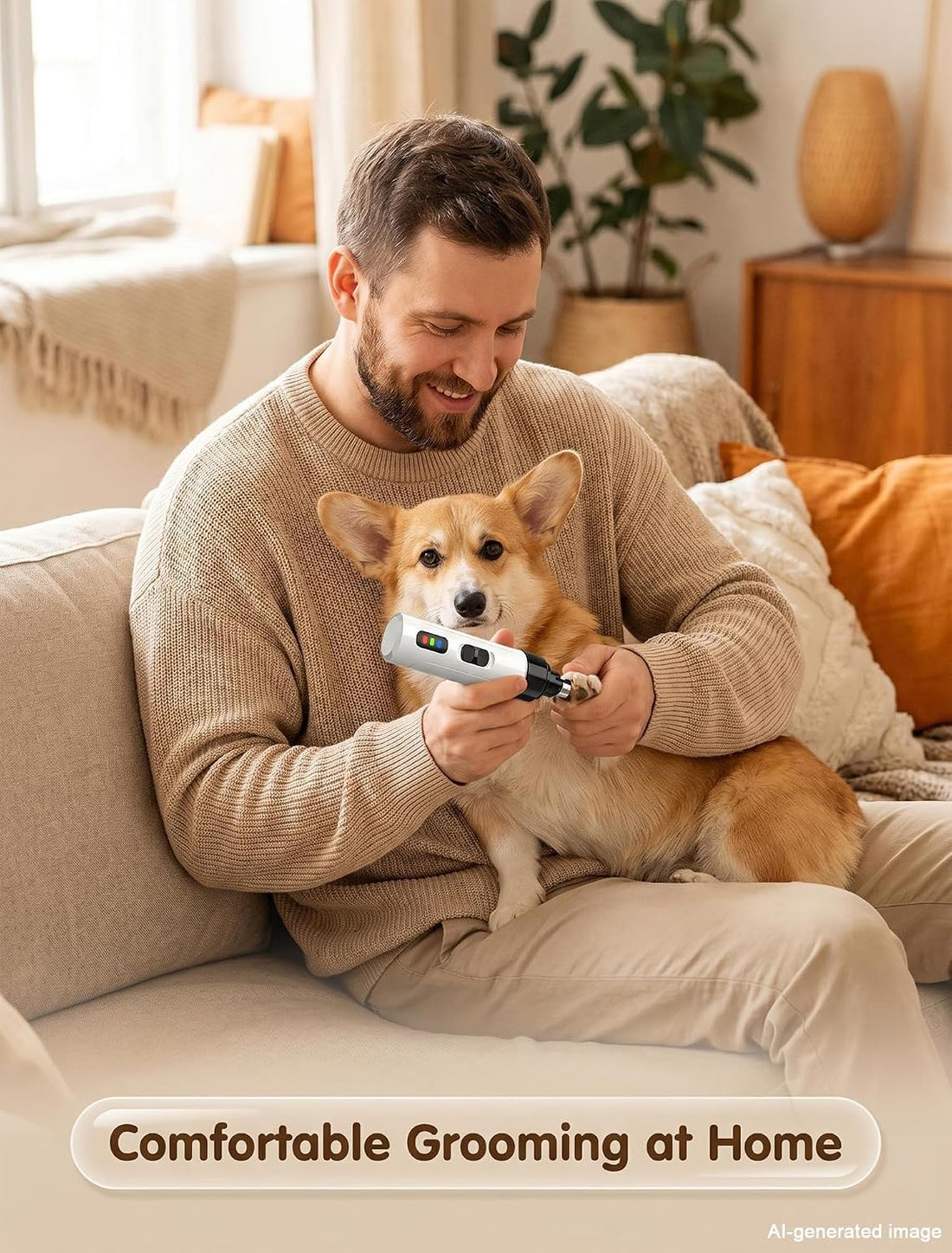 Quiet Electric Pet Nail Grinder with 2 Speeds for Dogs Cats