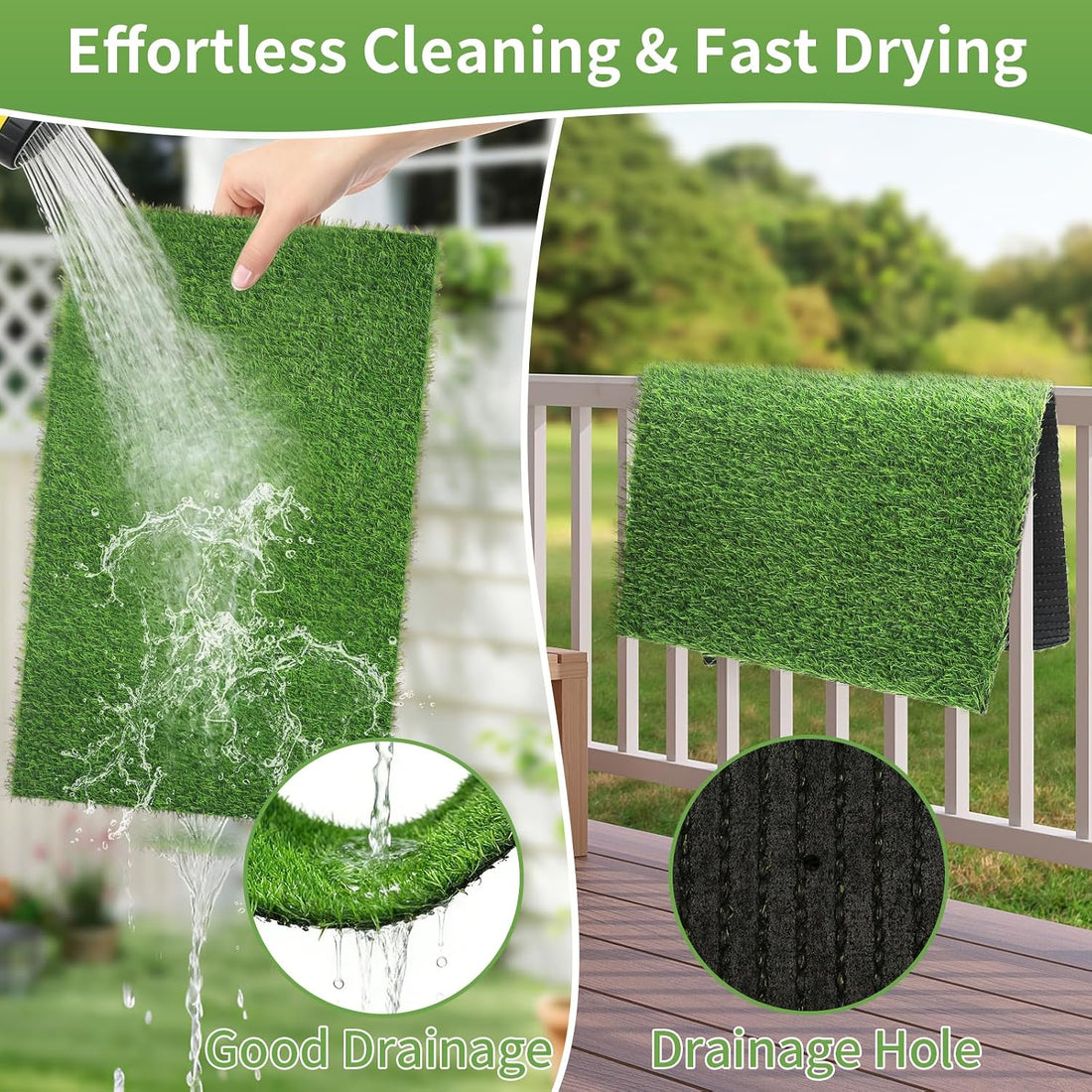 STARROAD-TIM 30 x 20 inches 2 Pack Fake Grass Pee for Dogs Artificial