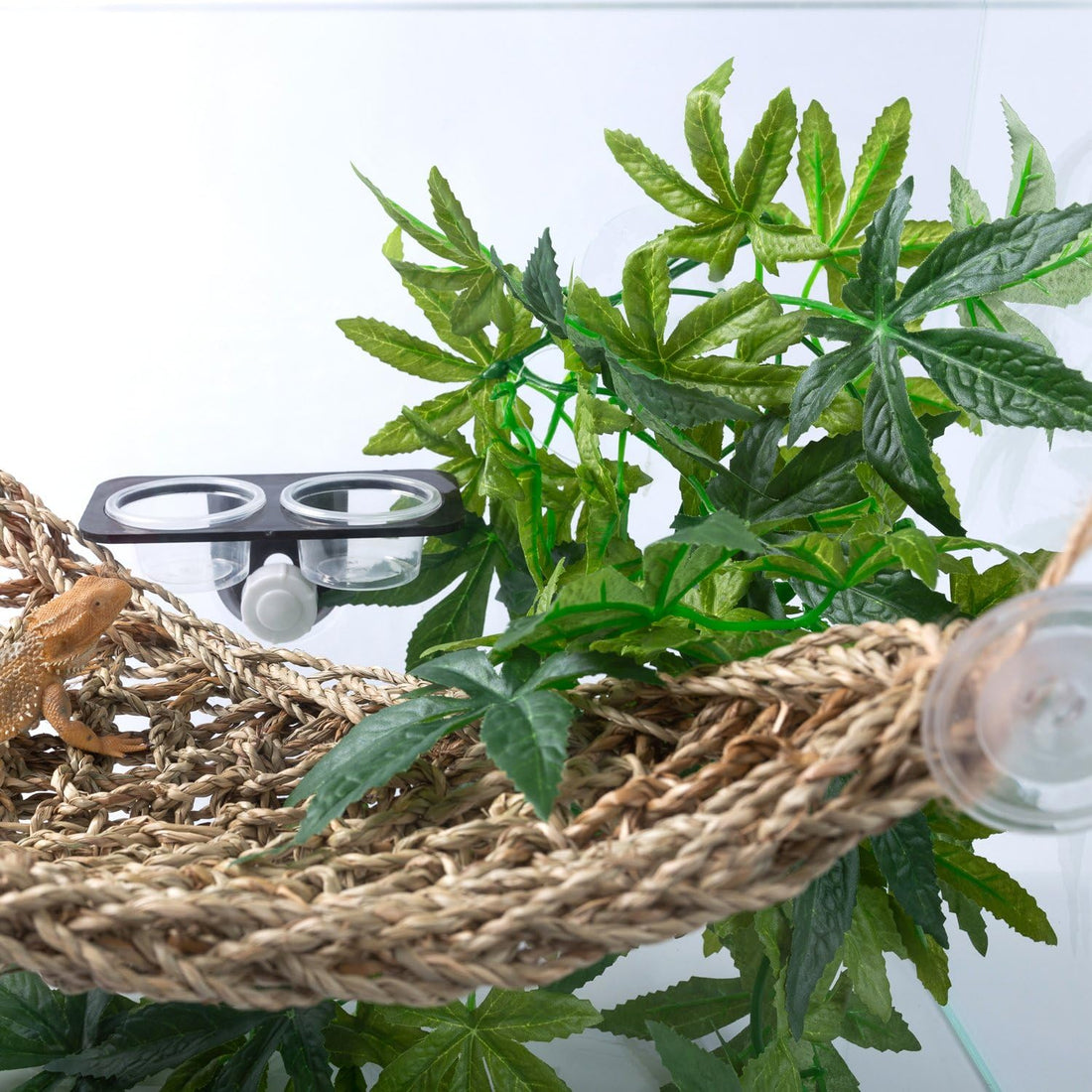 SLSON Reptile Plants Hanging Silk Terrarium Plants with Suction Cup