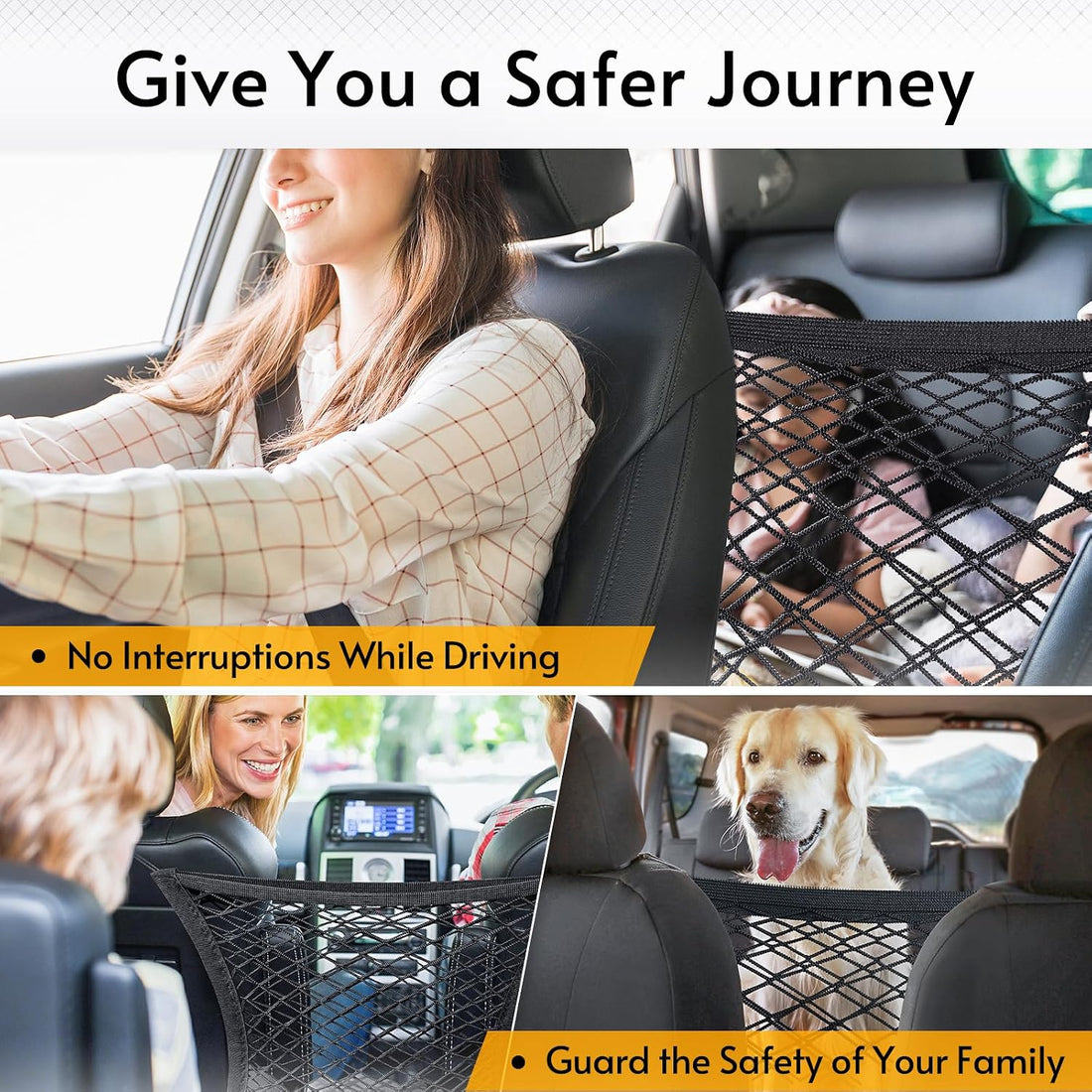 rabbitgoo Dog Car Net Barrier for SUVs, Car Divider, Easy to Install