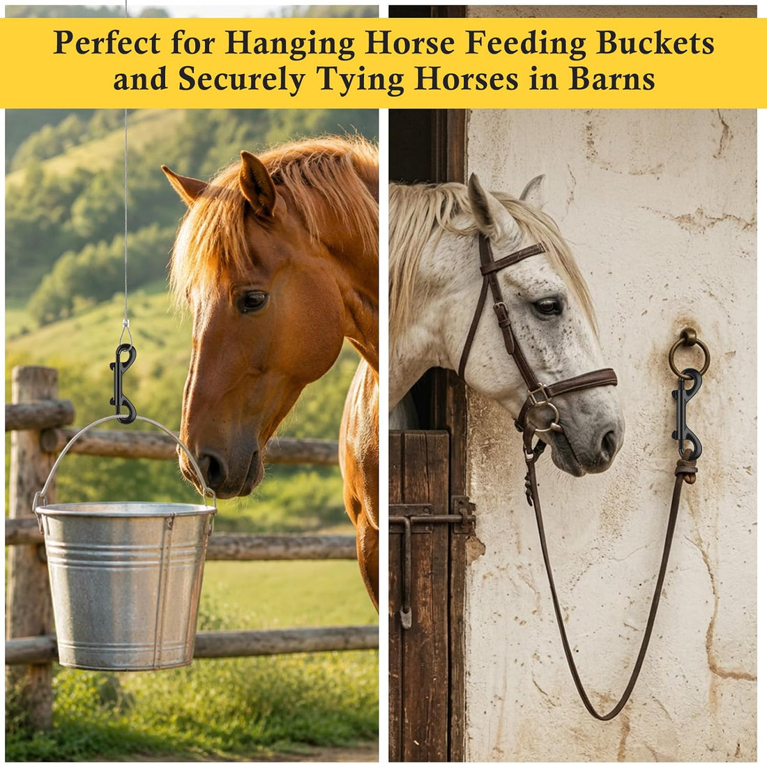 ERKOON 3.5 Inch Double Sided Clips Trigger Snaps for Horse