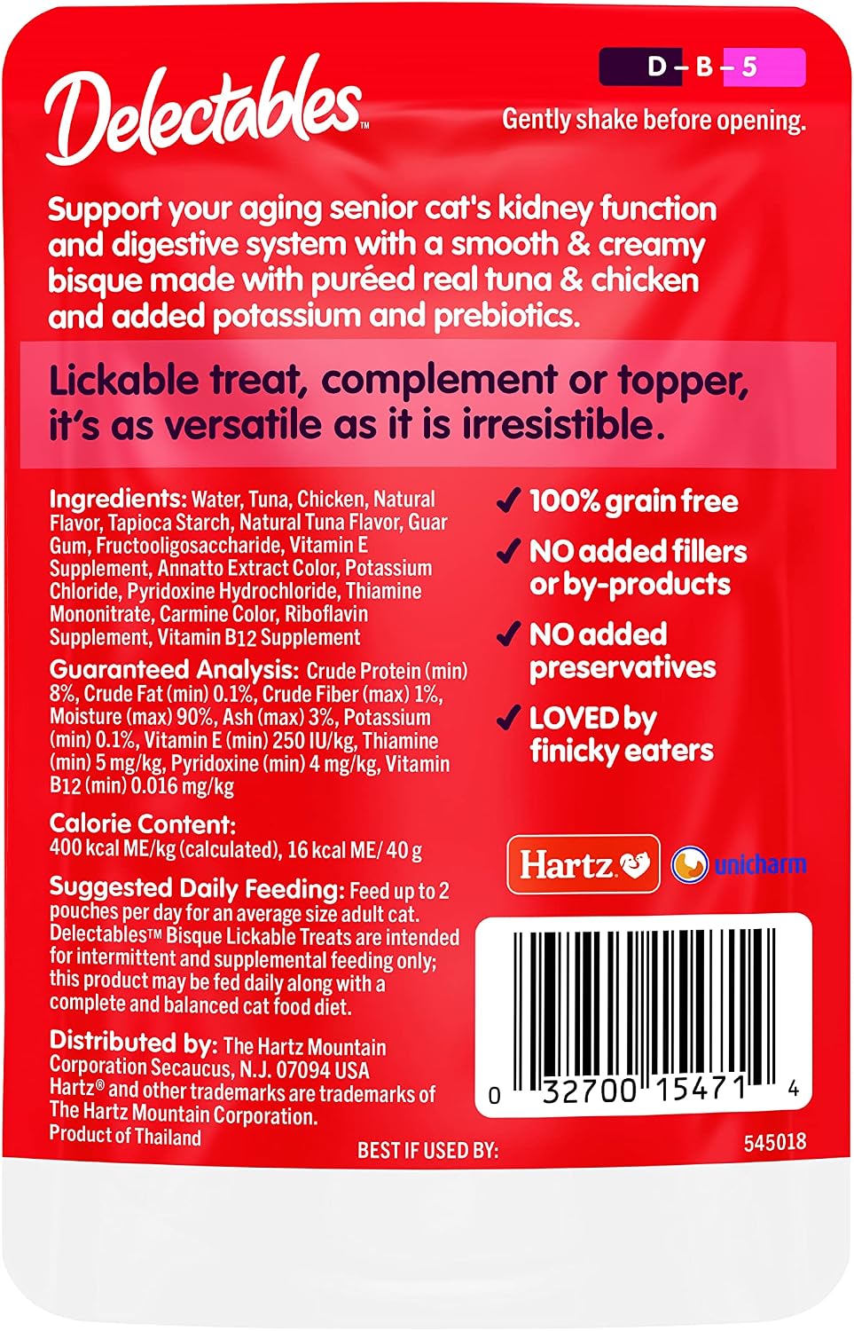 Delectables Lickable Wet Cat Treats - Tuna & Chicken