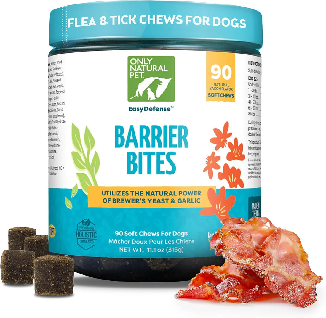 Only Natural Pet EasyDefense Barrier Bites Flea Tick Chews for Dogs