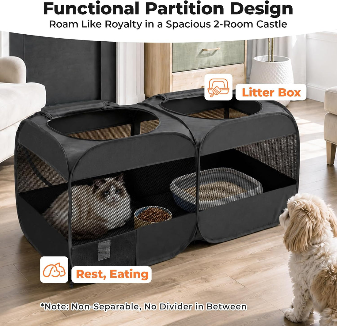 2-in-1 Dog Playpen Portable Cat Playpen, Non-Separable, No Assembly