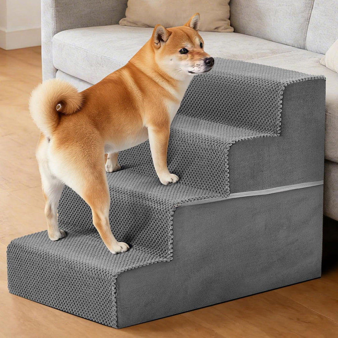 3-Step Dog Stairs for Small Dogs and Cats, 16" H Dog Steps