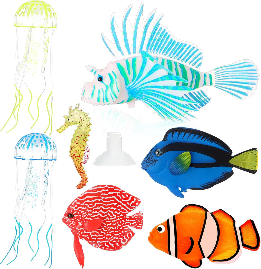 Weewooday 7 Pcs Artificial Fish Glowing Effect