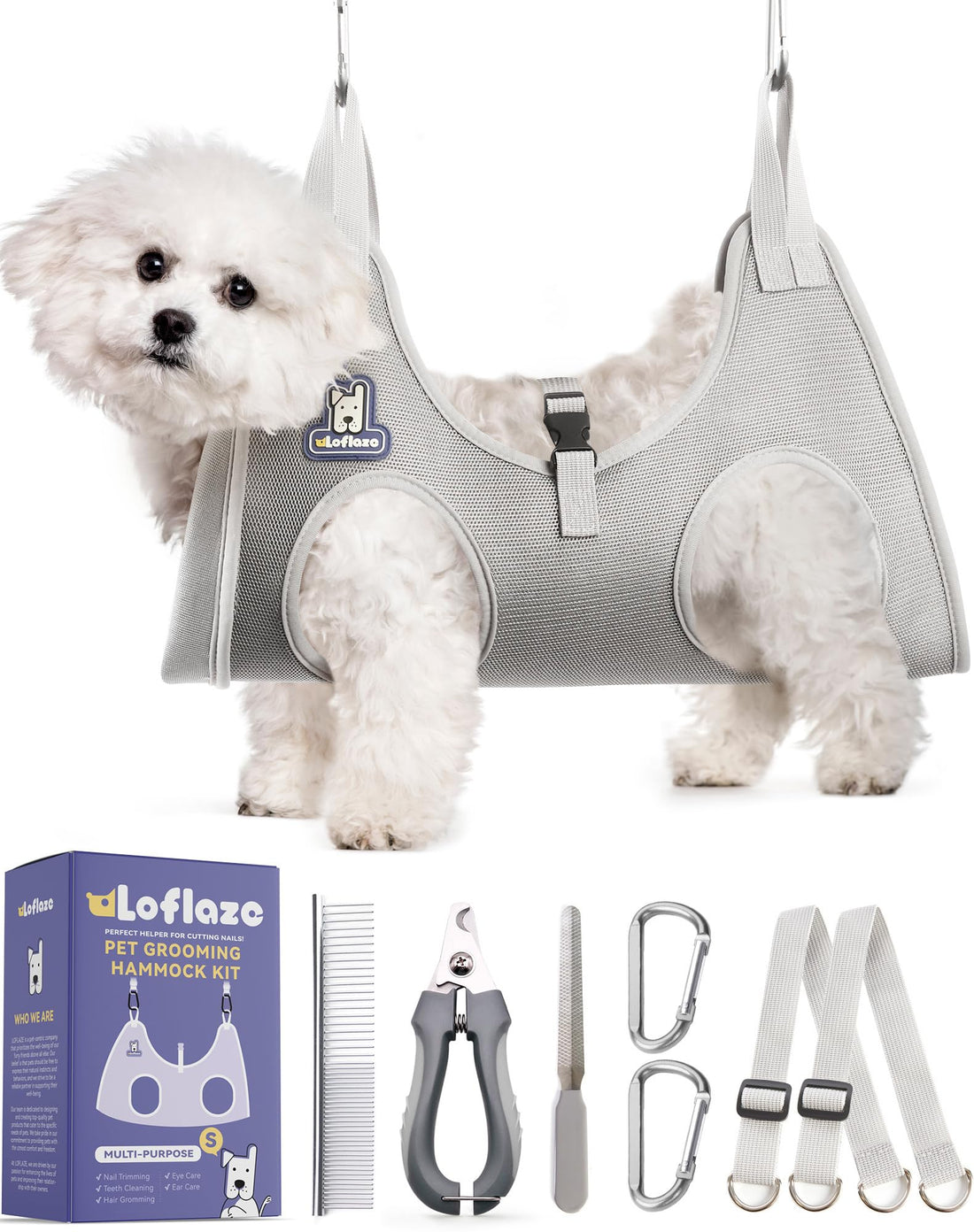 Loflaze Dog Grooming Hammock Harness for Dogs & Cats with Pet Nail