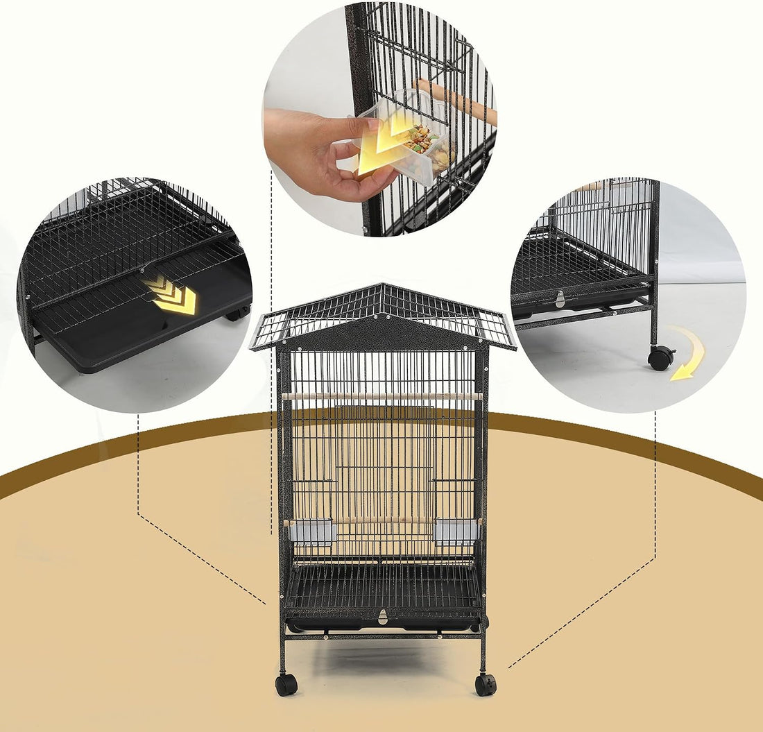 Large Parakeet Cage,Small Bird Cage,Cockatiel Cage for Birds