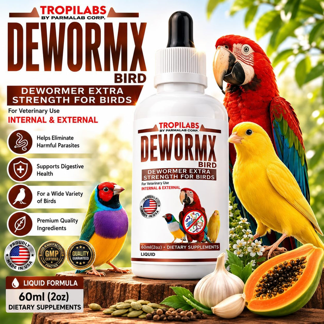 Farmalab Natural Dewormer Internal & External 100 Tabs Poultry