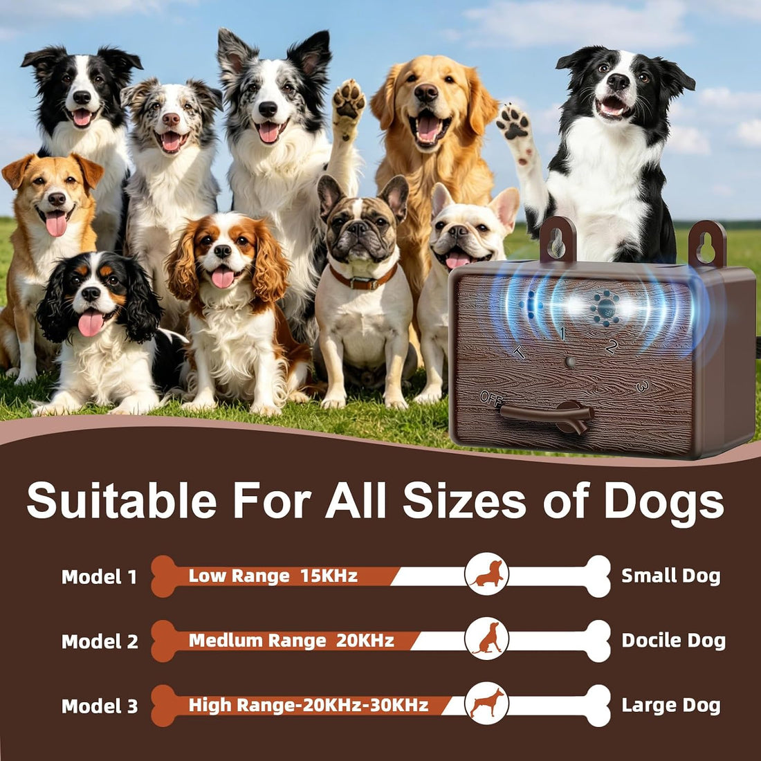 2-Pack Dog Bark Deterrent Devices, Anti Barking Device for Dogs