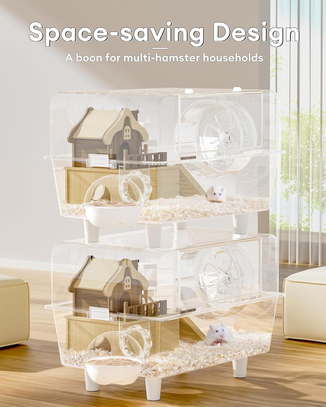 5s Assembly Hamster Cage, 17" Double Decker Small Animal Habitat