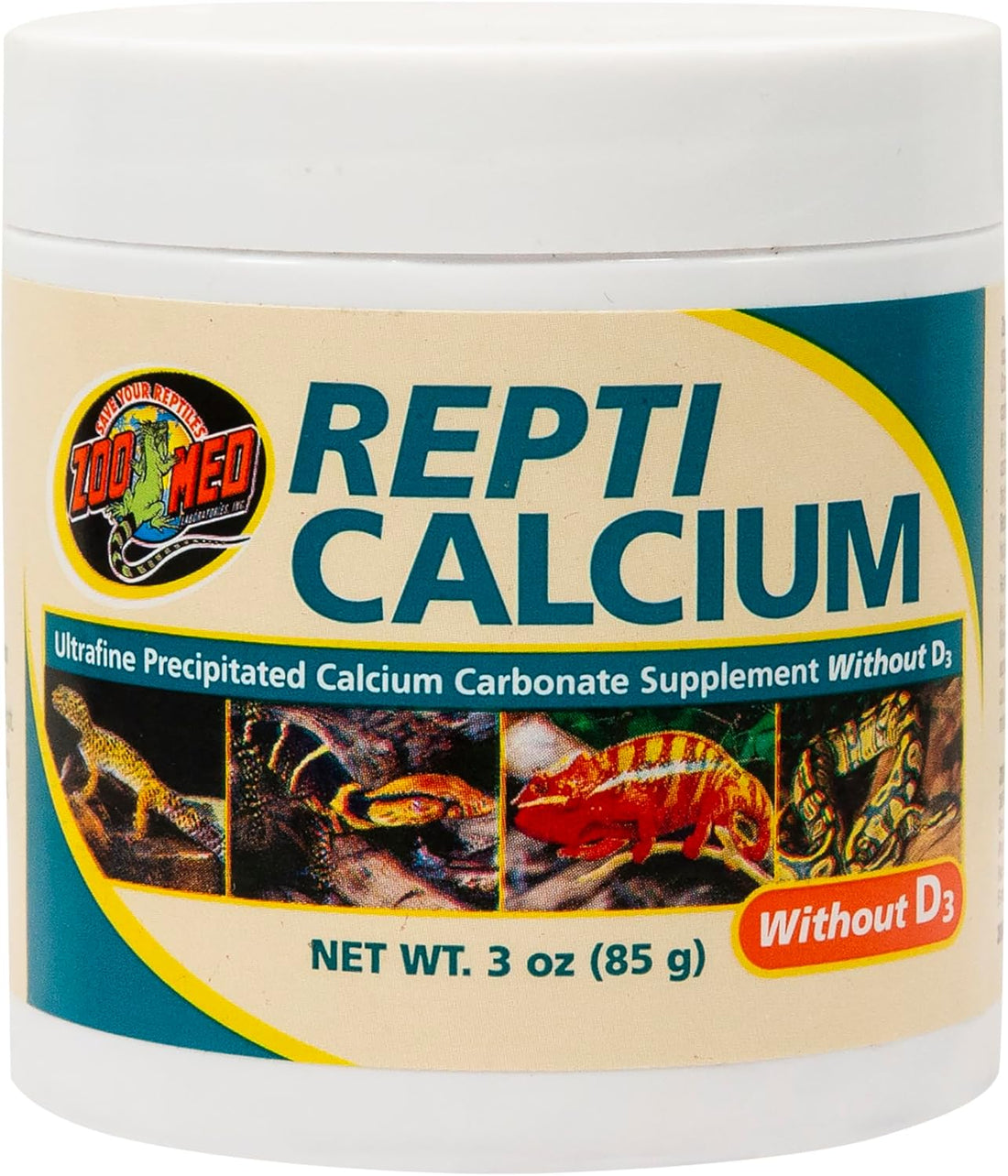 Zoo Med Reptile Calcium without Vitamin D3, 8-Ounce