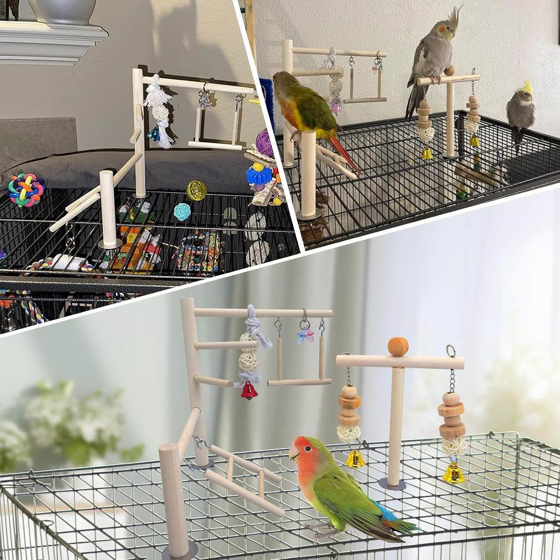 PINVNBY Bird Playground Parrot Play Gym Parakeet Cage Play Stand