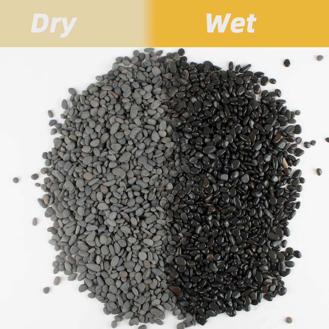 Black Rock, CJGQ 18lb River Rocks Pebbles for Plants Succulents