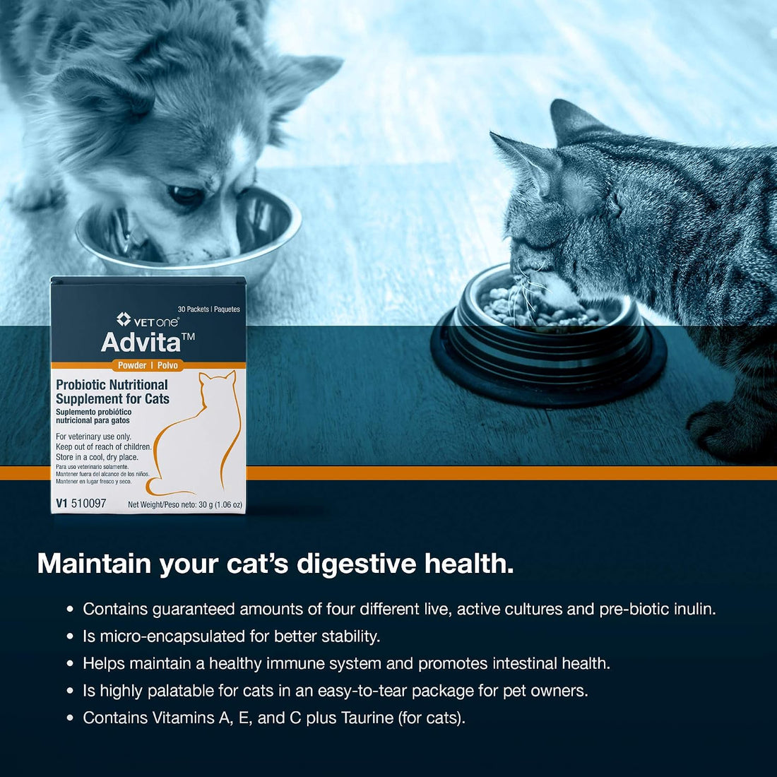 Vet One 840235149170 VetOne Advita Probiotic Nutritional Supplement