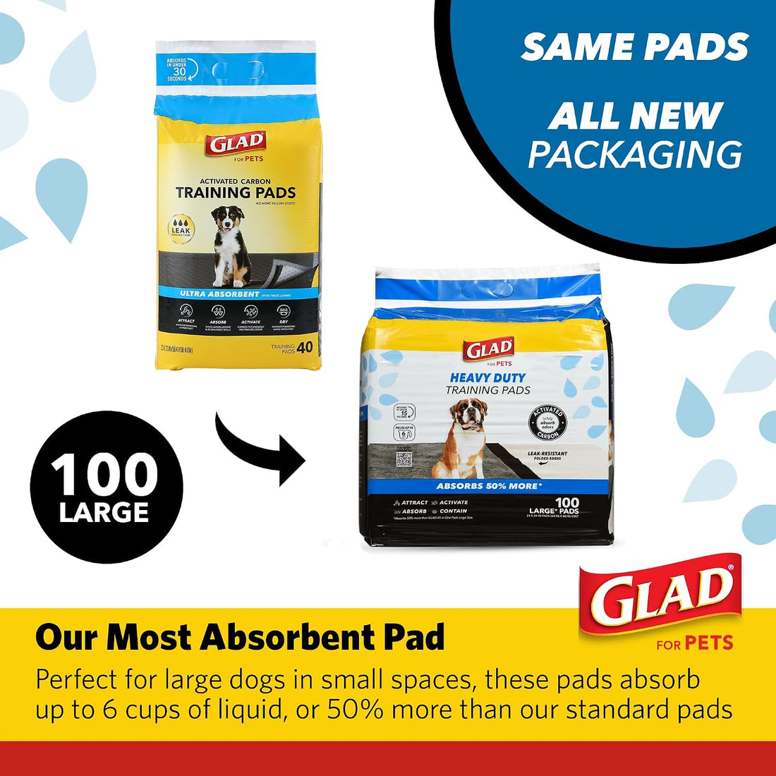 Glad for Pets XL Charcoal Training Pads, Heavy Duty, 24x24 in