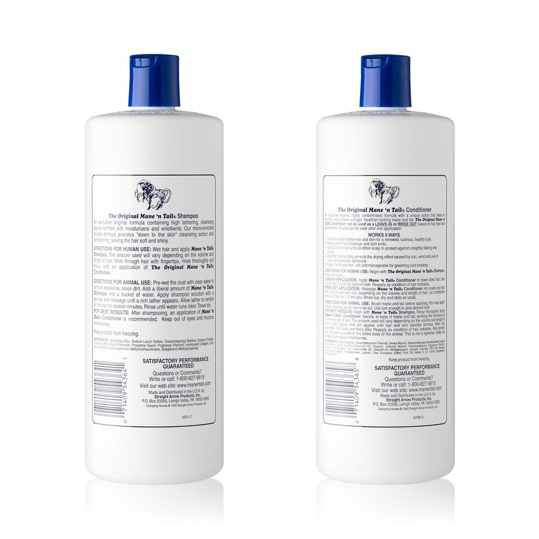 Mane 'N Tail Shampoo & Conditioner Combo Set For Horses and Humans