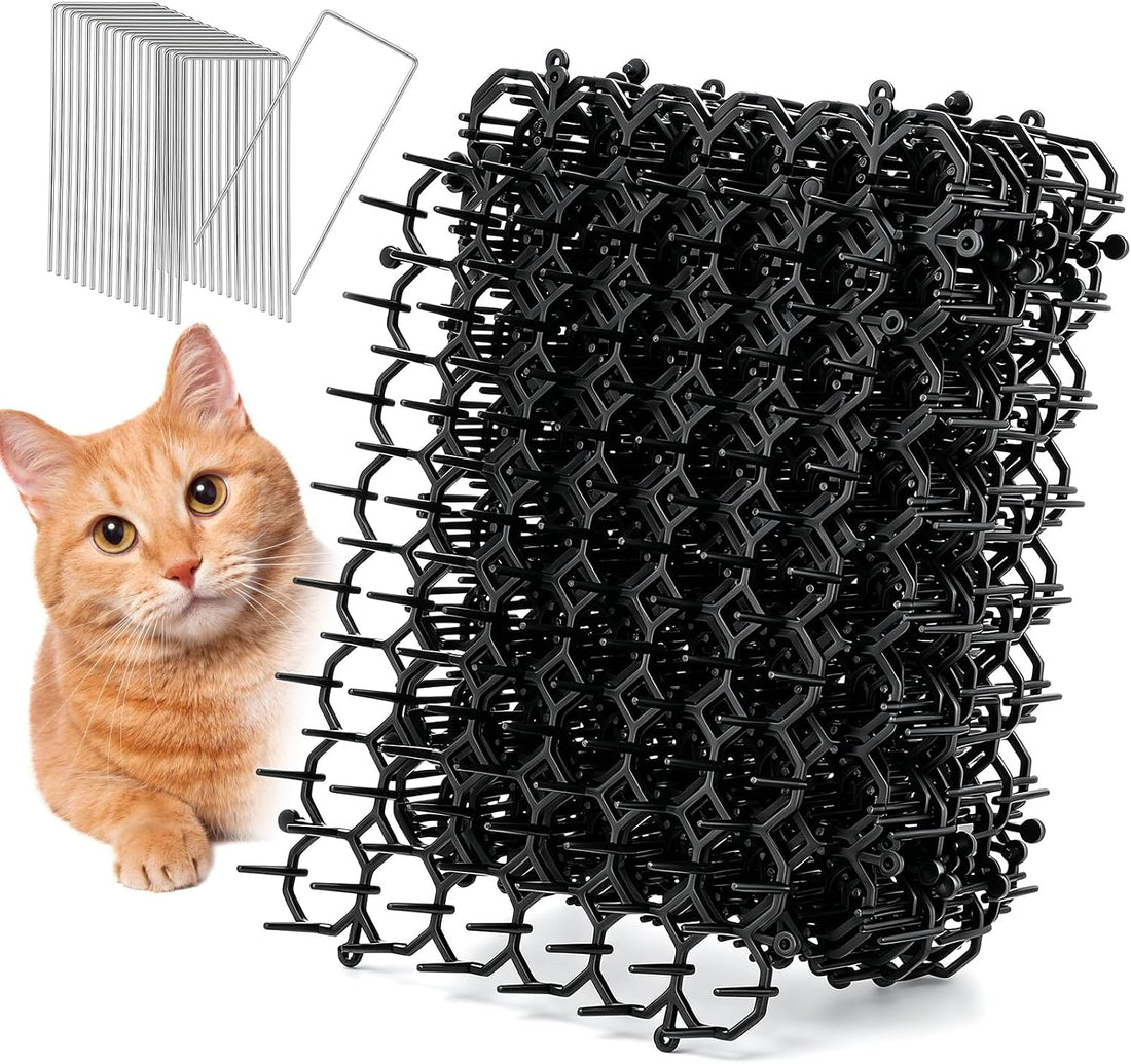 24 Pack Scat Mat for Cats , Cat Spike Deterrent Mats with 20 U-Shaped