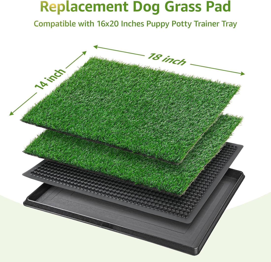 LOOBANI Dog Grass Pee Pads, 2 Pack Artificial Grass for Potty Tray