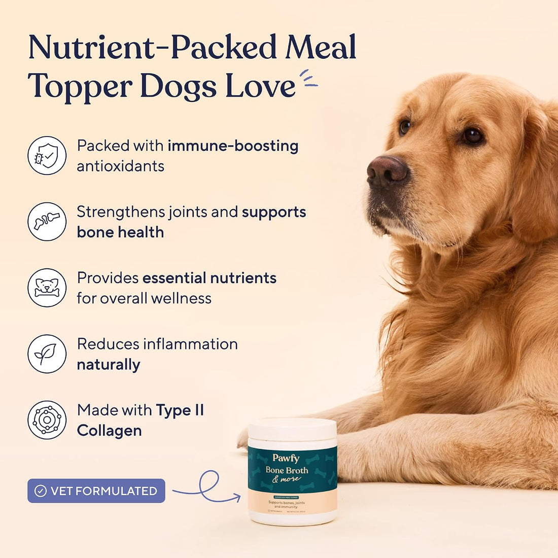Pawfy Bone Broth for Dogs | Dog Seasoning Powder for Dry Food