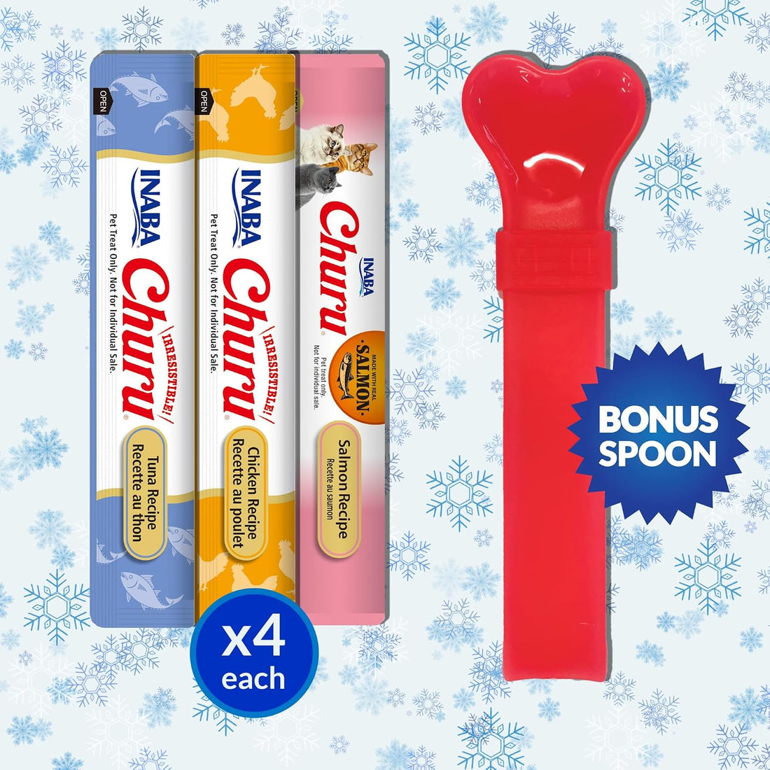 INABA Churu Cat Treats Lickable Tubes, Holiday Variety Pack, 12ct