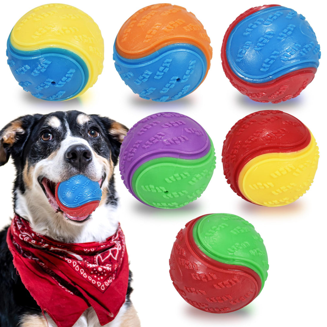 6Pcs Squeaky Dog Balls, Dog Toys Balls for Training