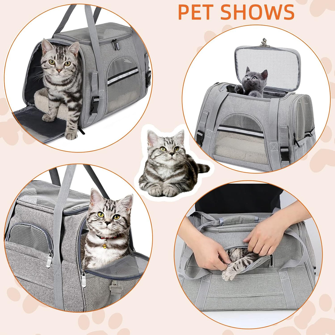 Pet Carrier Bag Airline Approved Up for Cats and Dogs Up to 20LBs
