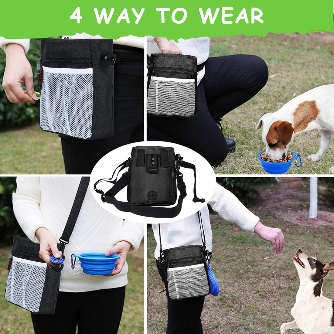 SZO Dog Treat Pouch - 3 Ways to Wear Treat Pouches for Pet Training