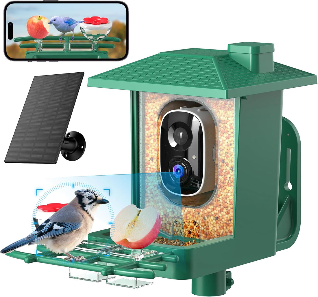 Bird Feeder with Camera Outdoor Solar