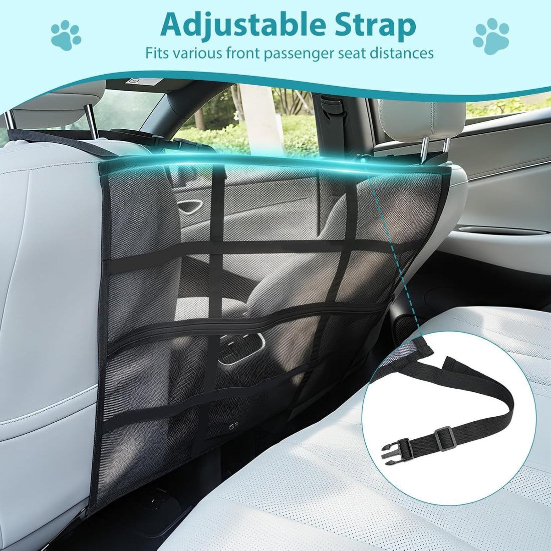VavoPaw Dog Car Barrier, Car Net for Dog, Pet Barrier for SUV/Truck