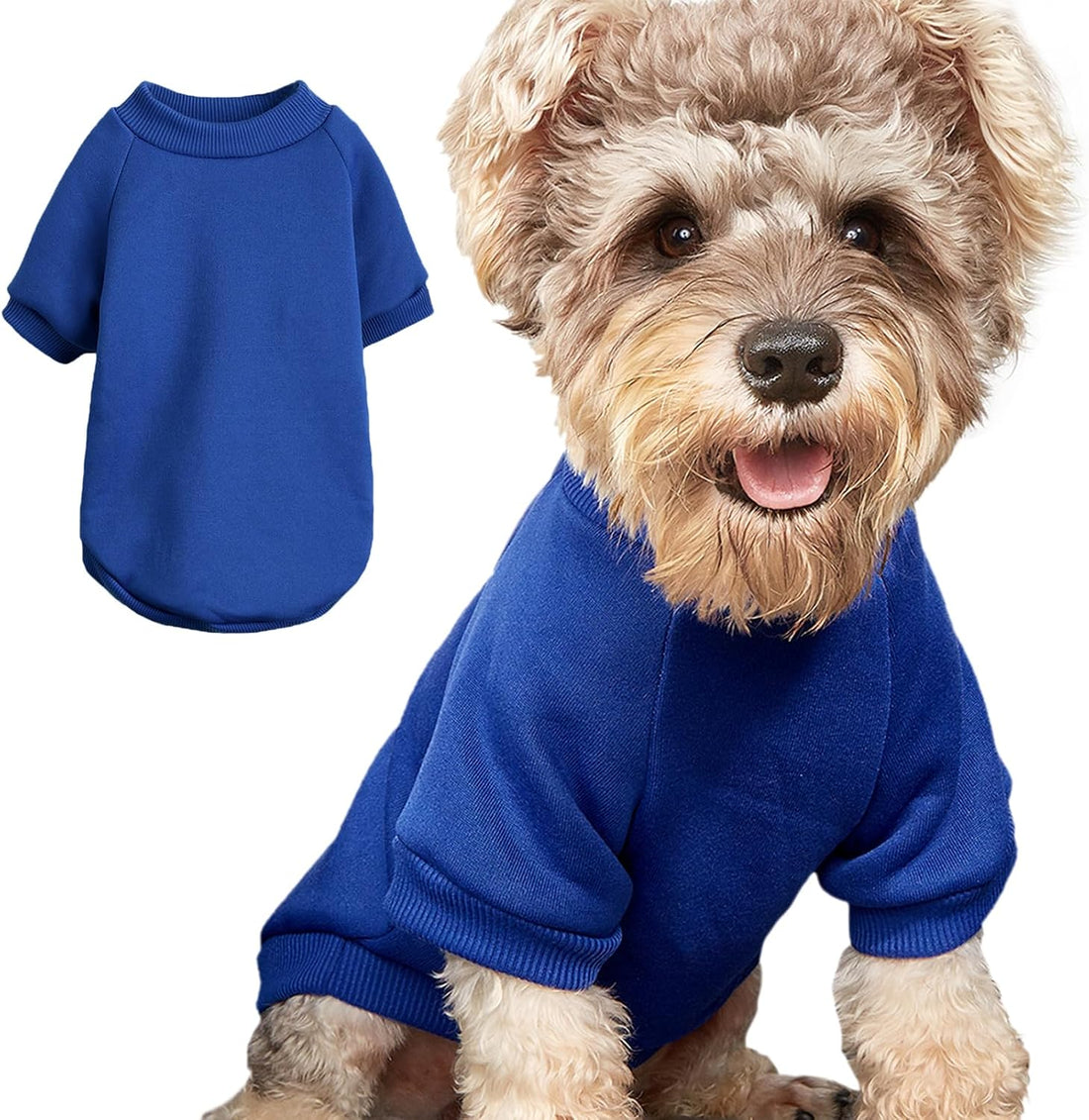 Soft Puppy Sweater for Small Dogs Winter Knit Pullover, Blue S
