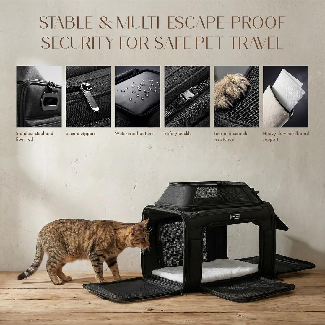 Top-Expandable Pet Carrier with Treat & Pet Window,18x11x11