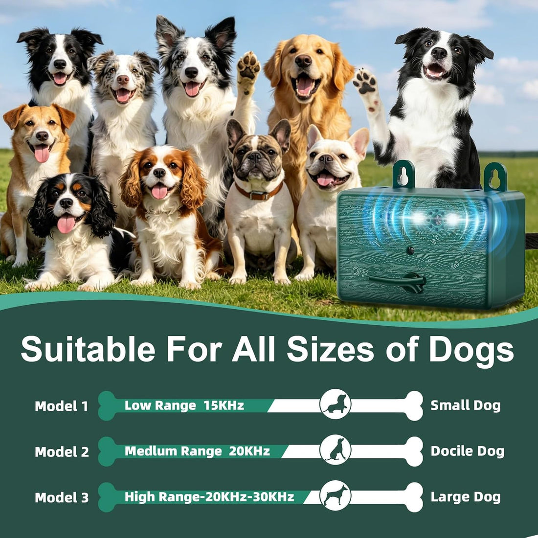 2-Pack Dog Bark Deterrent Devices, Anti Barking Device for Dogs