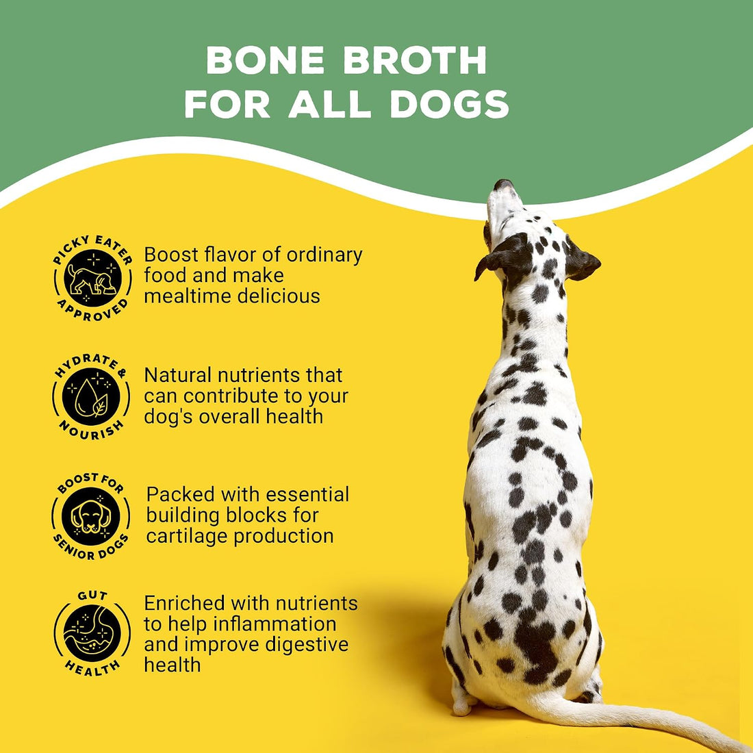 Brutus Broth Dog Food Topper - Instant Bone Broth Powder for Dogs